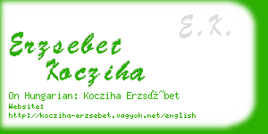 erzsebet kocziha business card